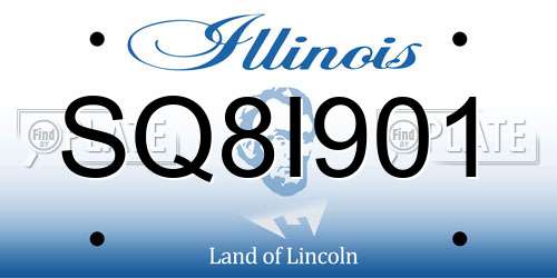 SQ8I901 Illinois License Plate