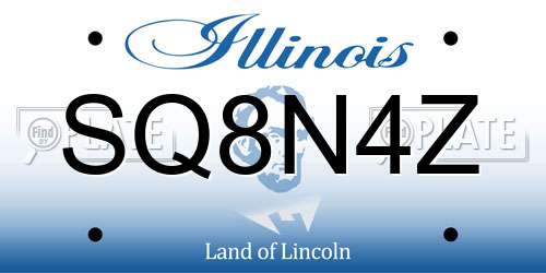 SQ8N4Z Illinois License Plate