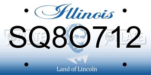SQ8O712 Illinois License Plate