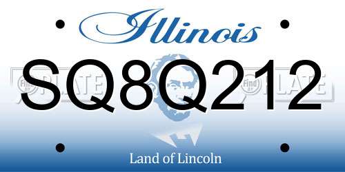 SQ8Q212 Illinois License Plate