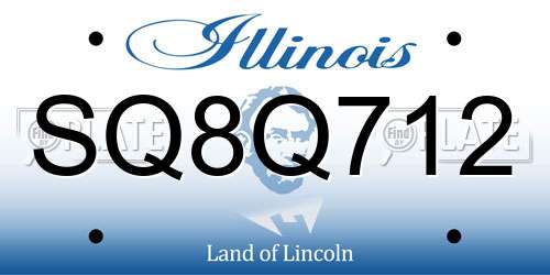 SQ8Q712 Illinois License Plate