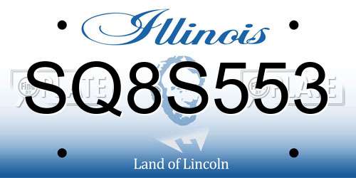 SQ8S553 Illinois License Plate
