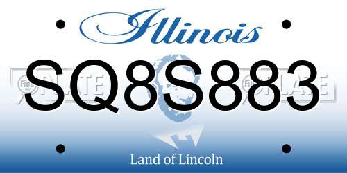 SQ8S883 Illinois License Plate