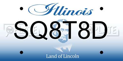 SQ8T8D Illinois License Plate