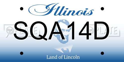 SQA14D Illinois License Plate