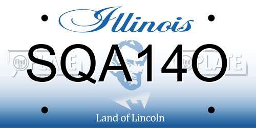 SQA14O Illinois License Plate