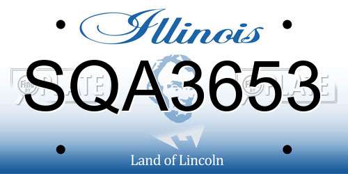 SQA3653 Illinois License Plate