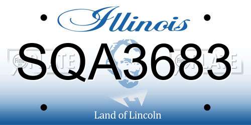 SQA3683 Illinois License Plate