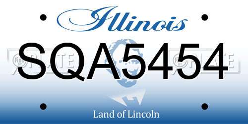 SQA5454 Illinois License Plate