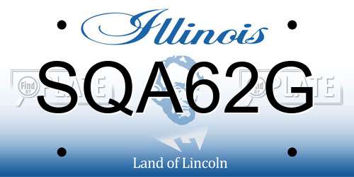 SQA62G Illinois License Plate
