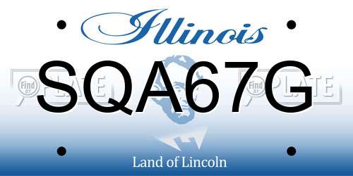 SQA67G Illinois License Plate