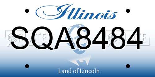 SQA8484 Illinois License Plate