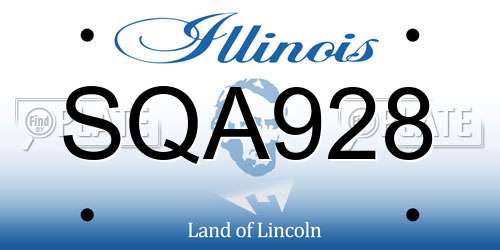 SQA928 Illinois License Plate
