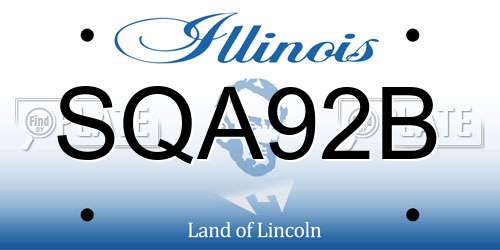 SQA92B Illinois License Plate
