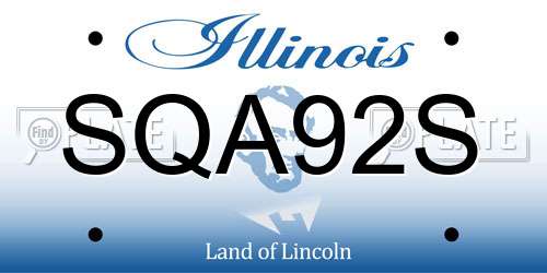 SQA92S Illinois License Plate