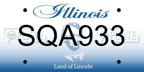 SQA933 Illinois License Plate