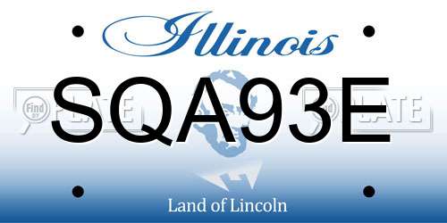 SQA93E Illinois License Plate