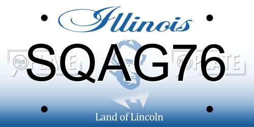 SQAG76 Illinois License Plate