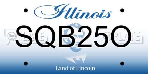 SQB25O Illinois License Plate