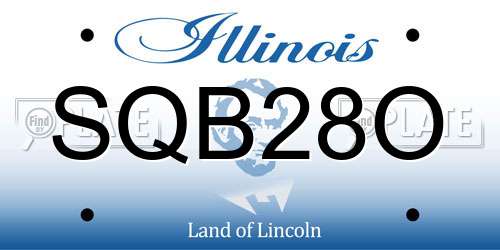 SQB28O Illinois License Plate