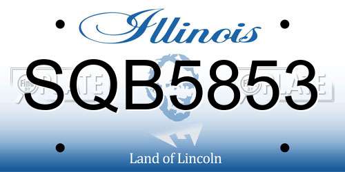 SQB5853 Illinois License Plate