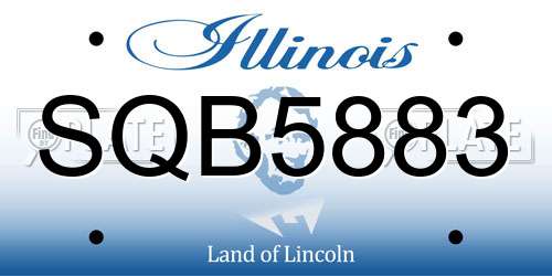 SQB5883 Illinois License Plate