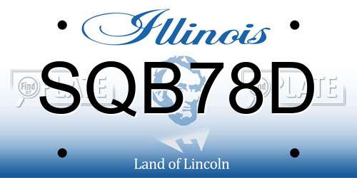 SQB78D Illinois License Plate