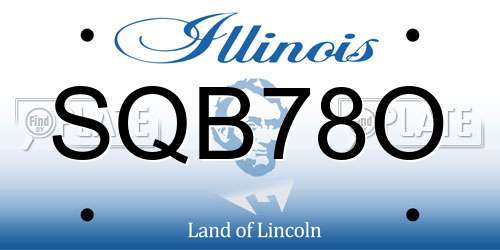 SQB78O Illinois License Plate