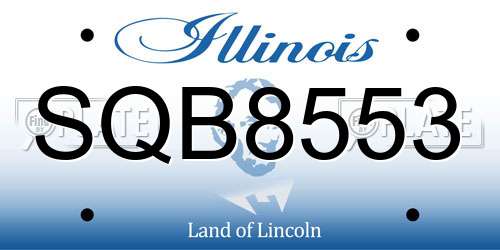SQB8553 Illinois License Plate