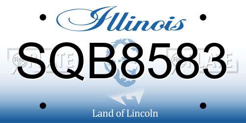 SQB8583 Illinois License Plate