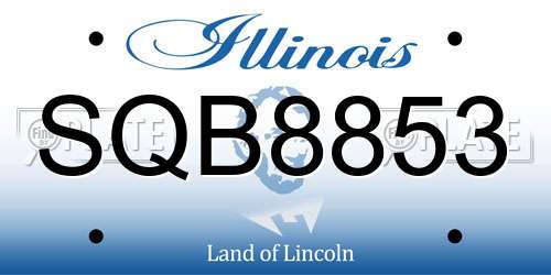 SQB8853 Illinois License Plate
