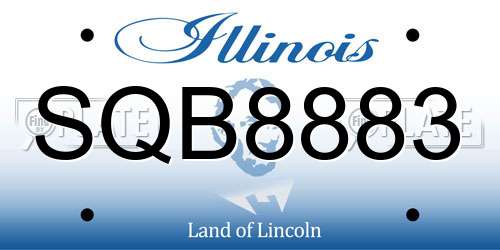 SQB8883 Illinois License Plate