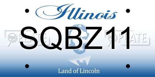 SQBZ11 Illinois License Plate