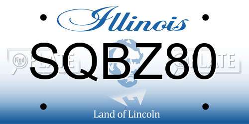 SQBZ80 Illinois License Plate