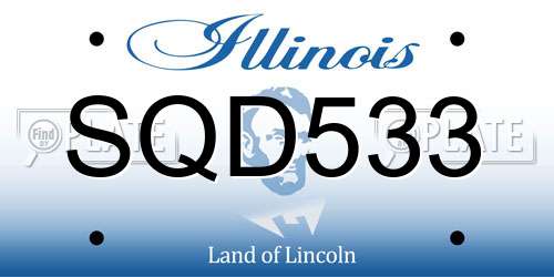 SQD533 Illinois License Plate