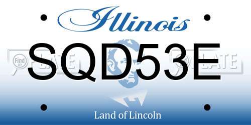 SQD53E Illinois License Plate