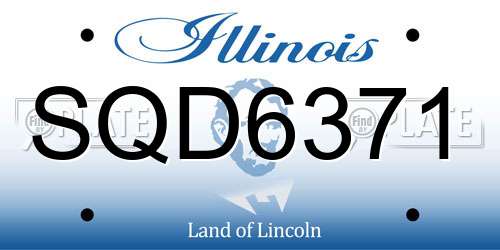 SQD6371 Illinois License Plate