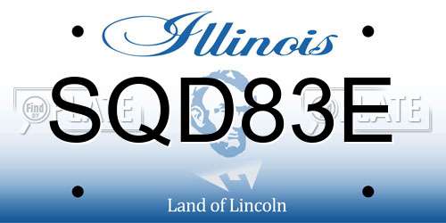 SQD83E Illinois License Plate