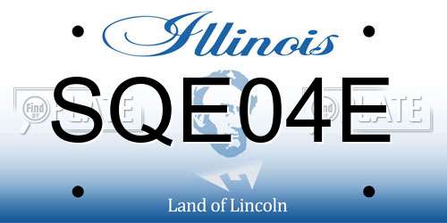 SQE04E Illinois License Plate