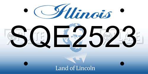 SQE2523 Illinois License Plate