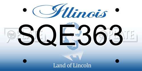 SQE363 Illinois License Plate