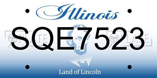 SQE7523 Illinois License Plate