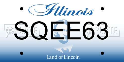 SQEE63 Illinois License Plate