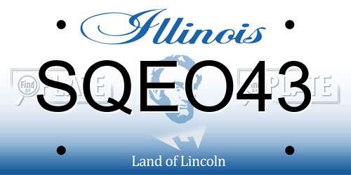 SQEO43 Illinois License Plate