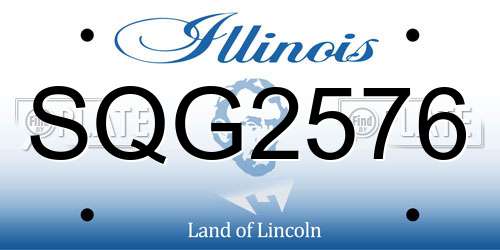 SQG2576 Illinois License Plate
