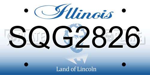 SQG2826 Illinois License Plate