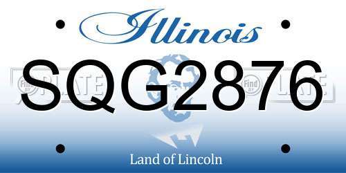 SQG2876 Illinois License Plate
