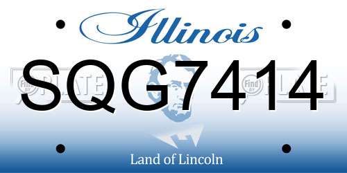 SQG7414 Illinois License Plate