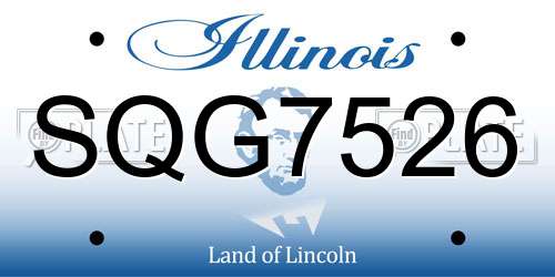 SQG7526 Illinois License Plate