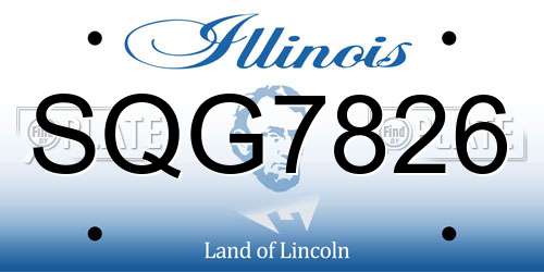SQG7826 Illinois License Plate